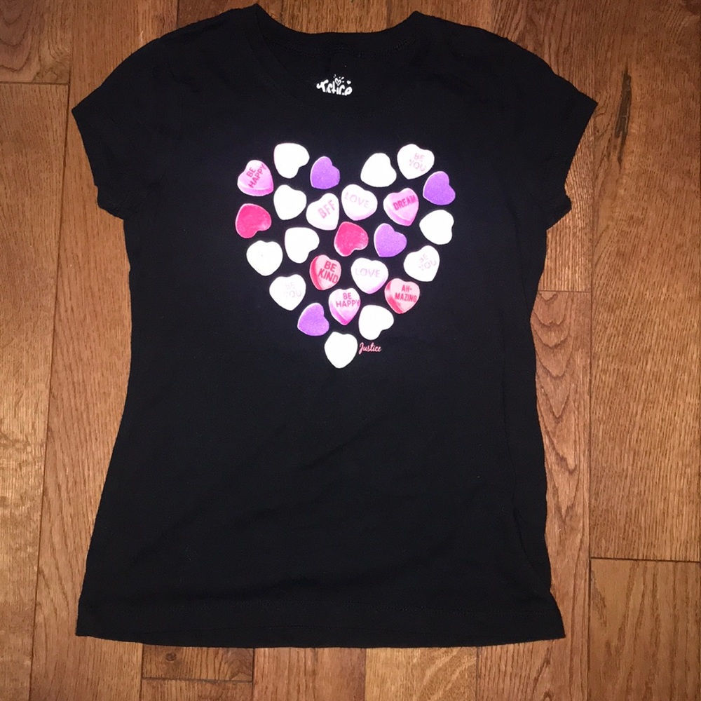Girls Justice Heart tee size 7